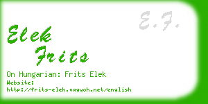elek frits business card